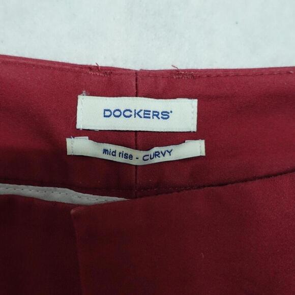Dockers Metro Capri Pants Women's Size 12 Red Mid Rise Regular Fit Cotton Blend - Picture 5 of 8